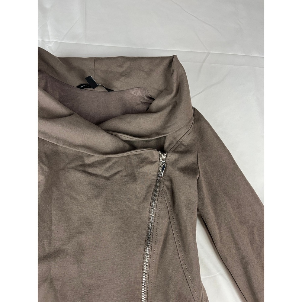 White House Black‎ Market Size 8 Taupe Drape Front Moto Jacket